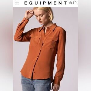 NWT Equipment SIGNATURE 100% SILK BLOUSE SHIRT. SZ M